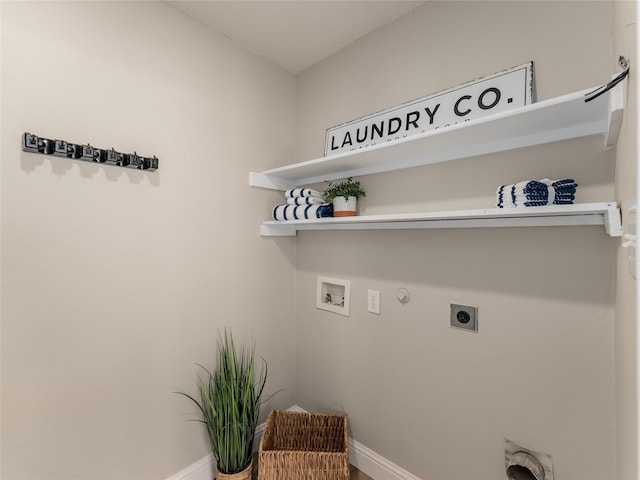 laundry room with washer hookup, gas dryer hookup, and hookup for an electric dryer