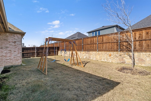 view of yard featuring a playground