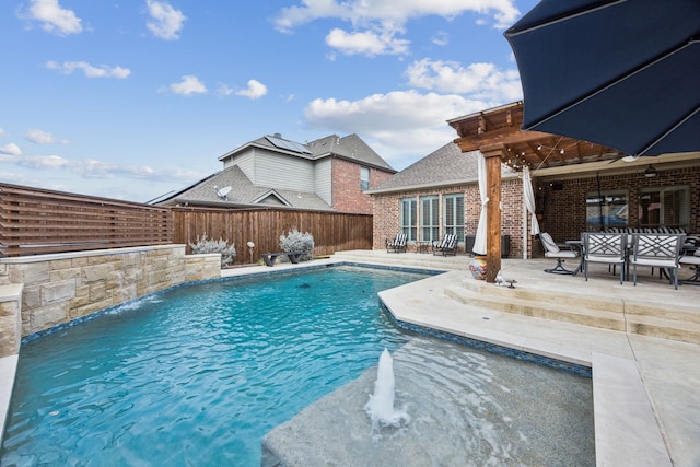 1151 Deer Lake Dr, Frisco, TX 75036 - view of swimming pool with a fenced backyard and a patio