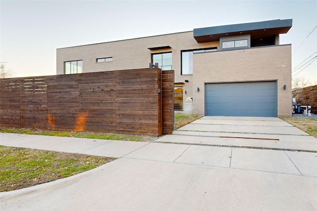 contemporary house with a garage