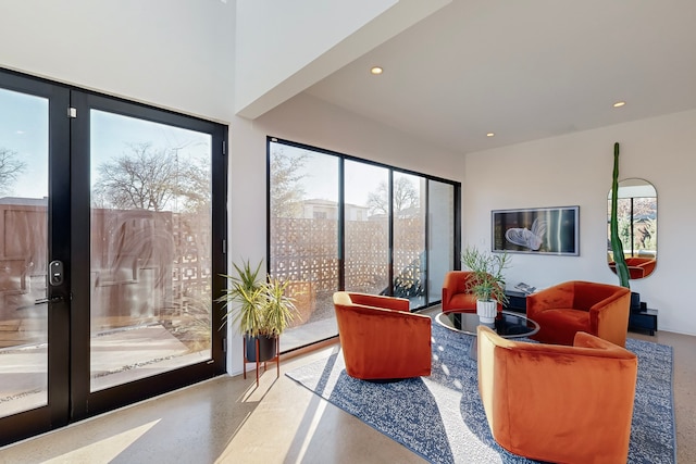 interior space featuring french doors