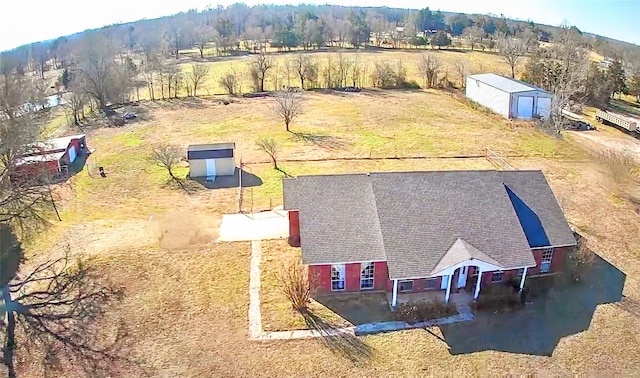 aerial view with a rural view