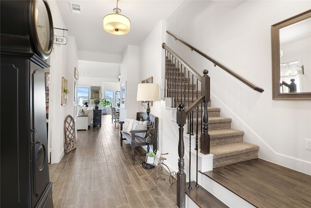 foyer with hardwood / wood-style floors