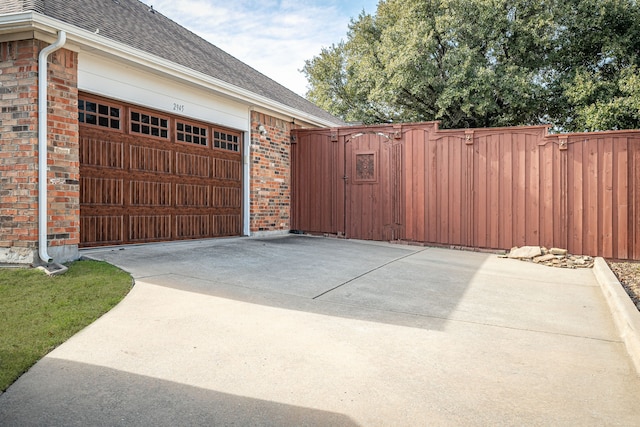 view of garage