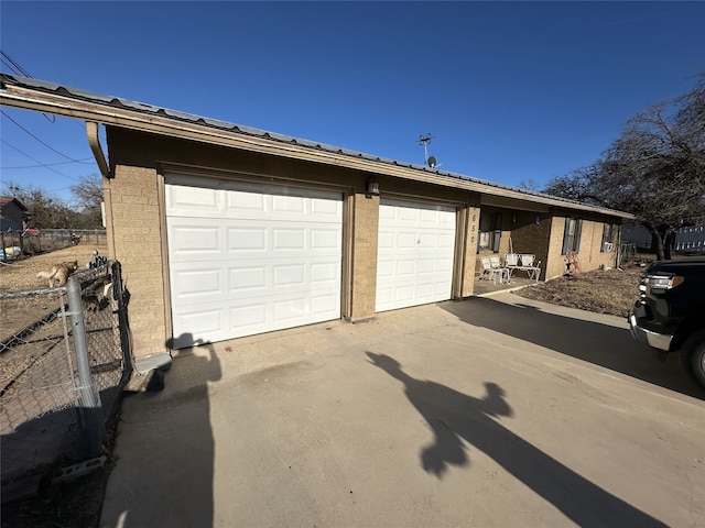 view of garage