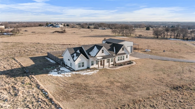 drone / aerial view with a rural view