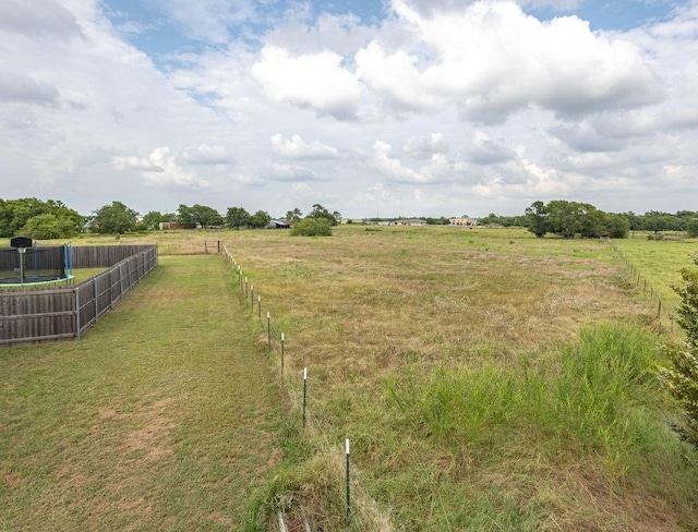 view of yard with a rural view