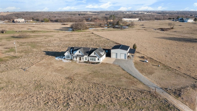 drone / aerial view with a rural view