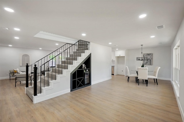 dining area with light hardwood / wood-style flooring