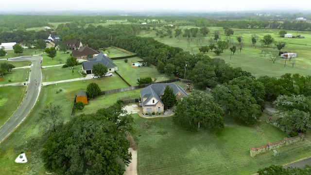 bird's eye view with a rural view