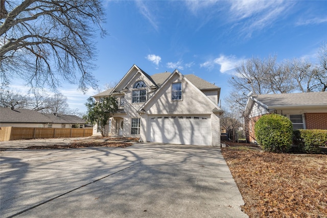 view of front of home with a garage