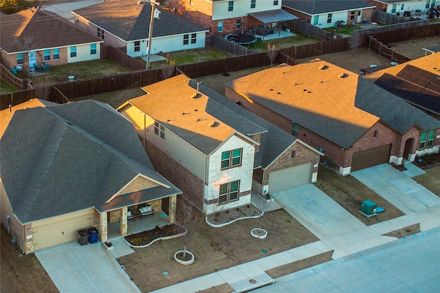 aerial view with a residential view