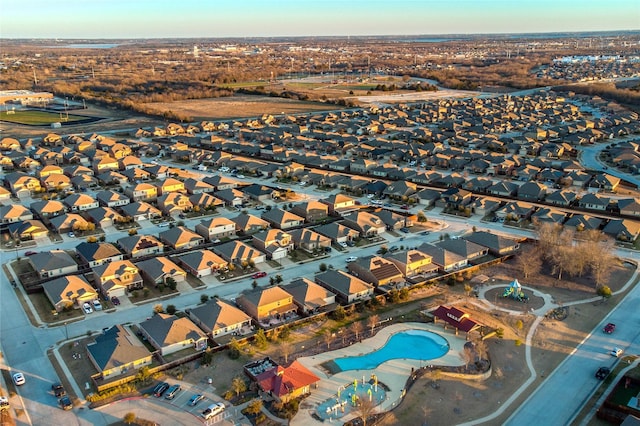 drone / aerial view with a residential view