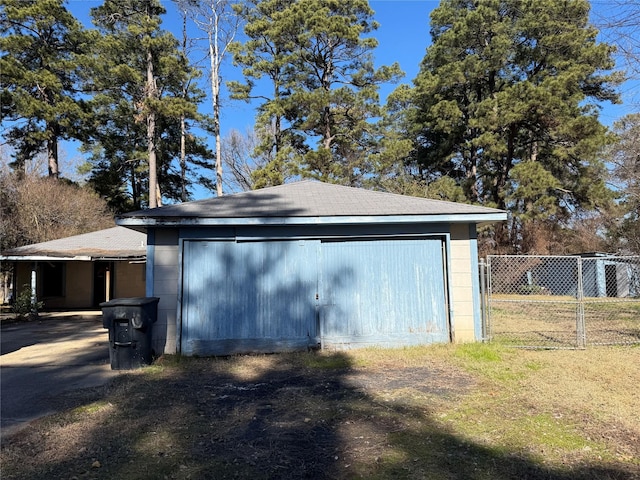 view of garage