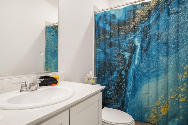 bathroom with toilet and vanity