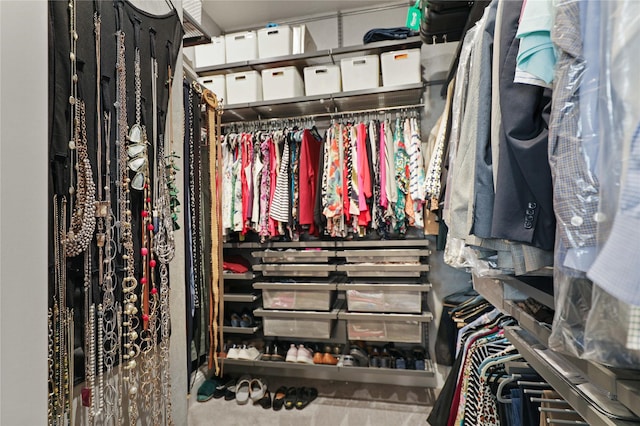 view of walk in closet