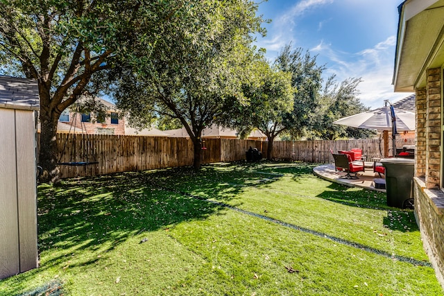 view of yard featuring a patio