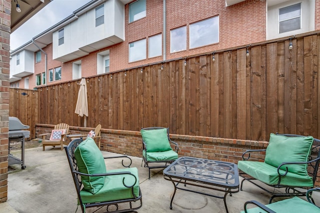 view of patio featuring grilling area