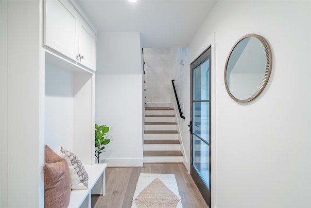 interior space with light hardwood / wood-style floors