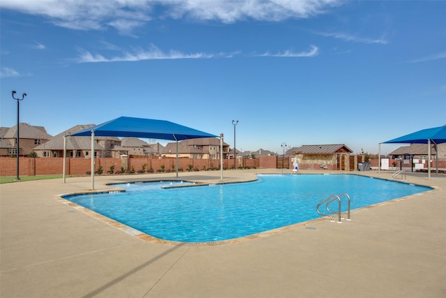 view of pool featuring a patio