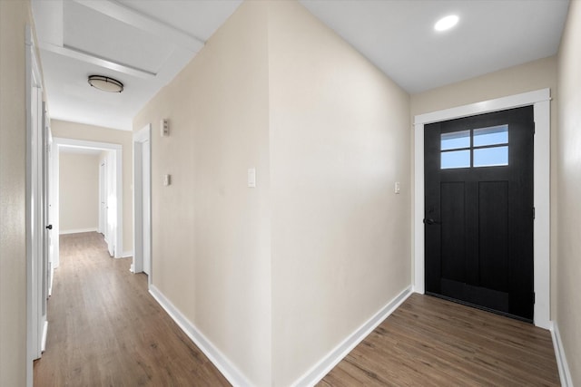 foyer featuring hardwood / wood-style floors