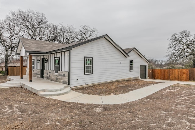 view of home's exterior featuring a garage