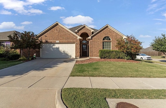 front of property featuring a garage and a front yard