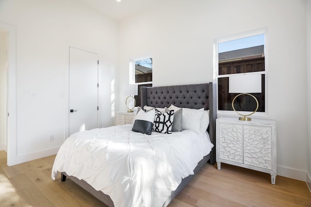 bedroom featuring light hardwood / wood-style flooring