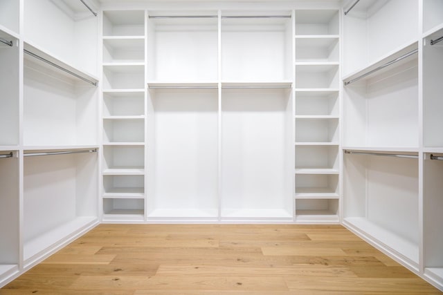 spacious closet with light wood-type flooring