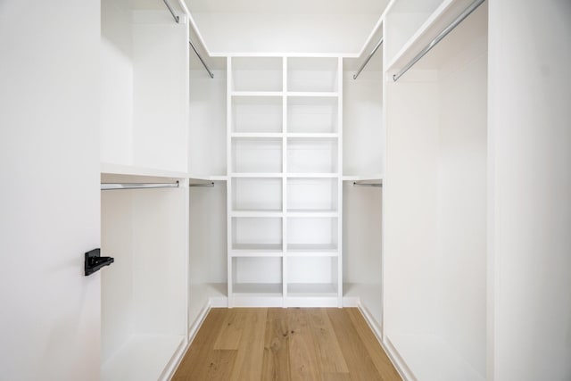 walk in closet featuring hardwood / wood-style flooring