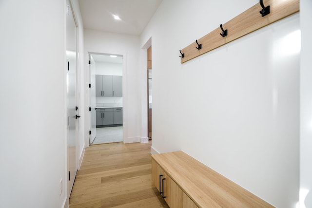 hall featuring light hardwood / wood-style floors