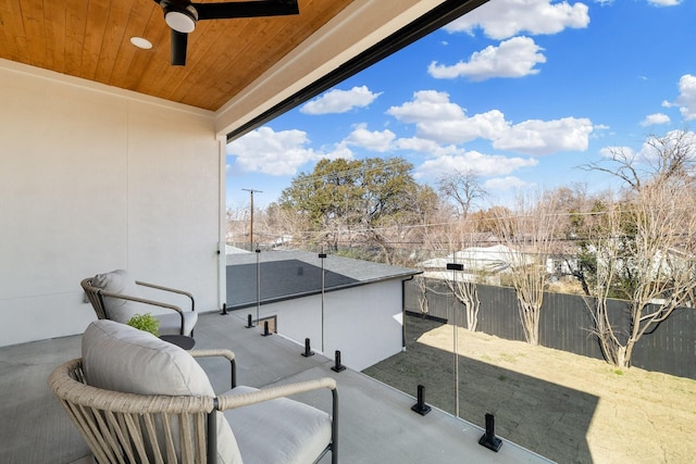 view of patio / terrace with ceiling fan