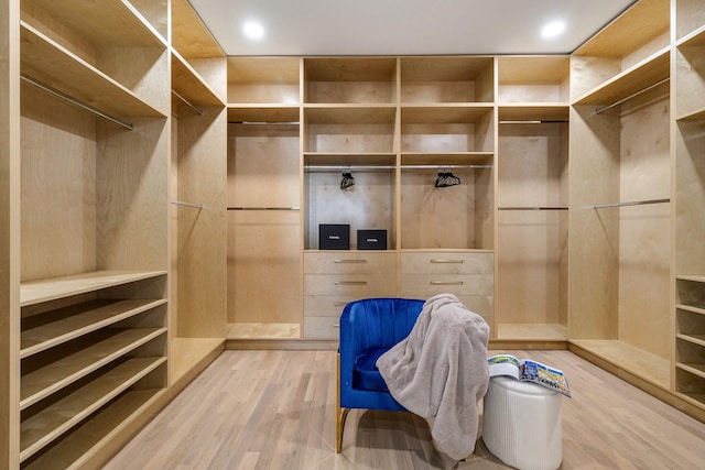 walk in closet featuring hardwood / wood-style floors