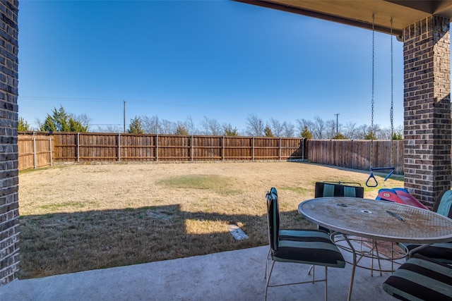 view of yard with a patio area