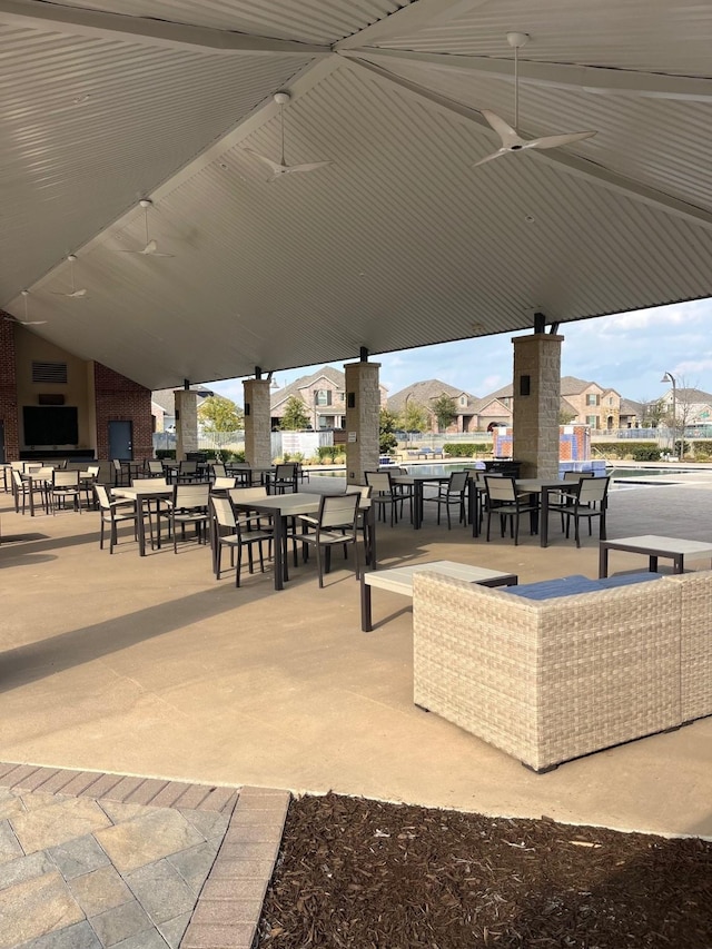 view of patio / terrace with ceiling fan