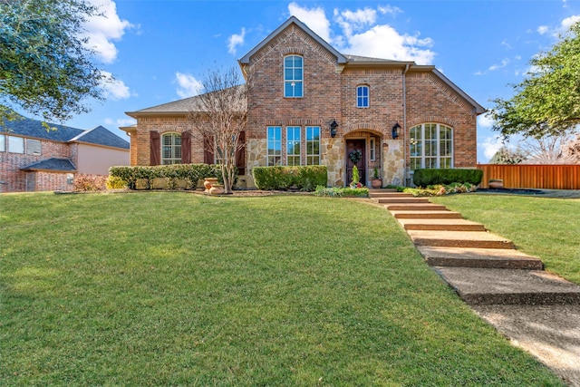 view of front of home with a front yard