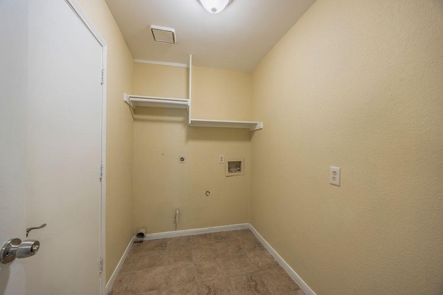 laundry room featuring hookup for a gas dryer, hookup for a washing machine, and hookup for an electric dryer