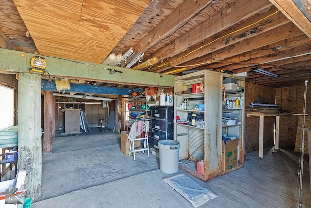 view of unfinished below grade area