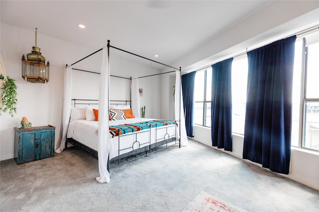 bedroom featuring multiple windows and carpet floors