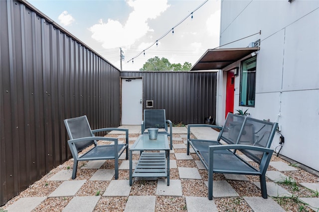 view of patio with an outdoor living space