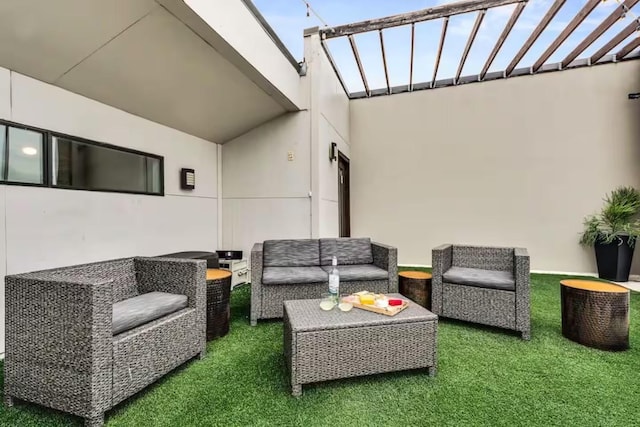 exterior space with outdoor lounge area