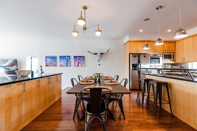 dining room featuring dark wood-type flooring