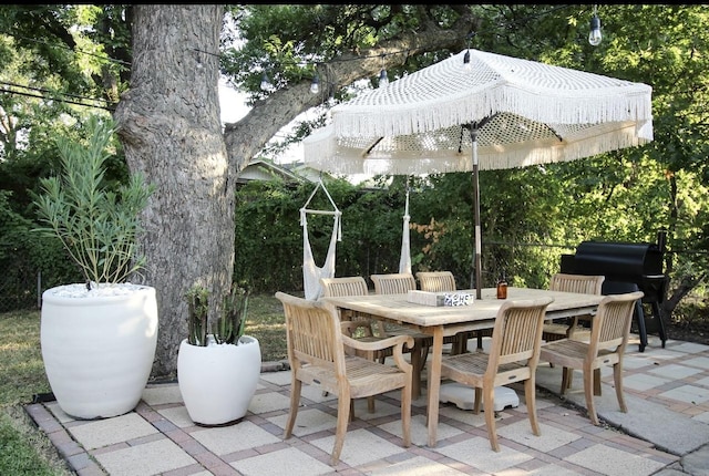 view of patio featuring area for grilling