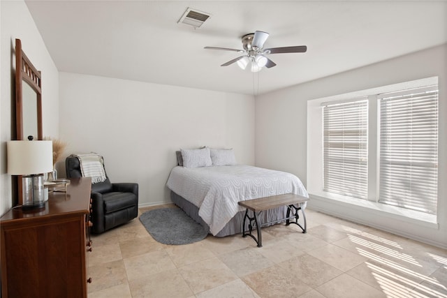 bedroom with ceiling fan