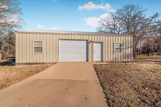 view of garage