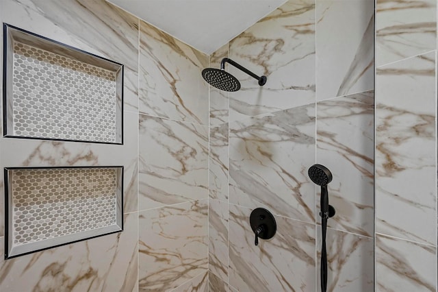 room details with a tile shower