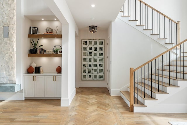 interior space with white cabinets