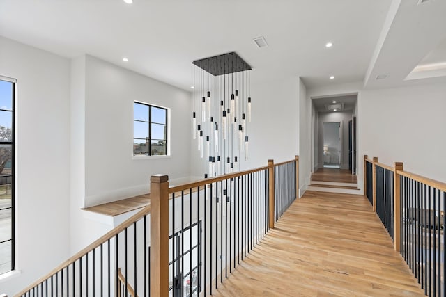 hallway featuring light wood-type flooring