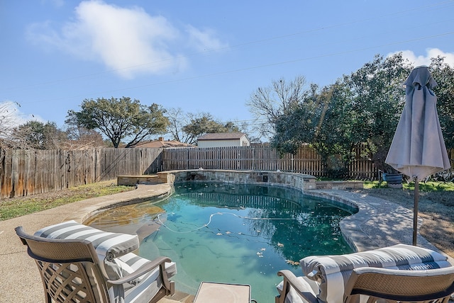 view of pool featuring a patio area