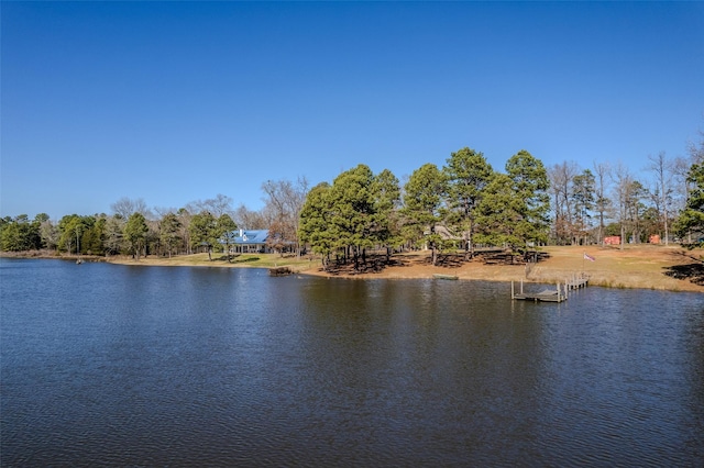 view of water feature featuring a boat dock